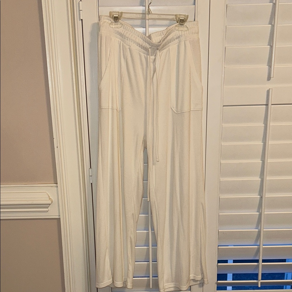 Fresh Produce White Ribbed Lounge Pants
